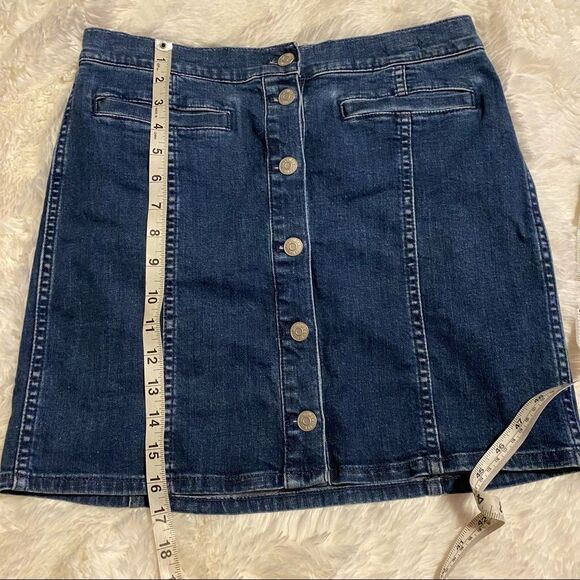 Madewell Stretch Denim Straight Mini Skirt in Marsden Wash K9566 Size 27 - Picture 7 of 12